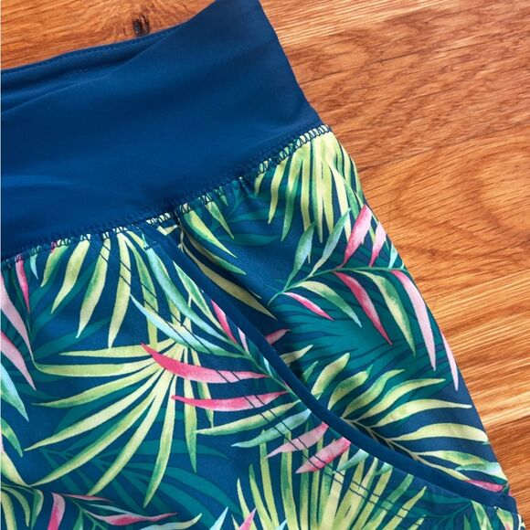 Lands End Women's 5in Quick Dry Swim Shorts w/attached Panty Sz 18W Palm Print - Picture 3 of 7